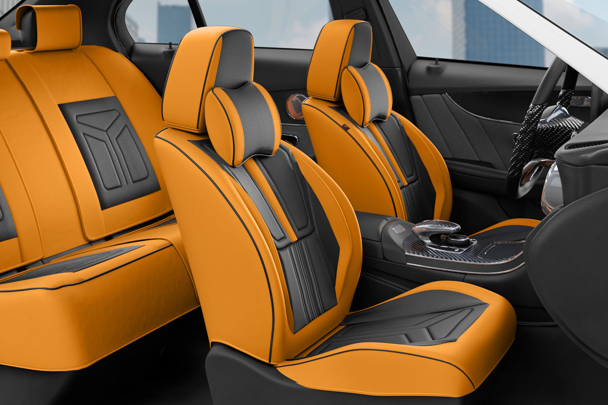 Cubre Asientos Delanteros Y Traseros De Cuero Lujo Universal