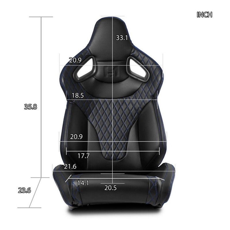 Universal Reclining Racing Seats with Adjustment Slider