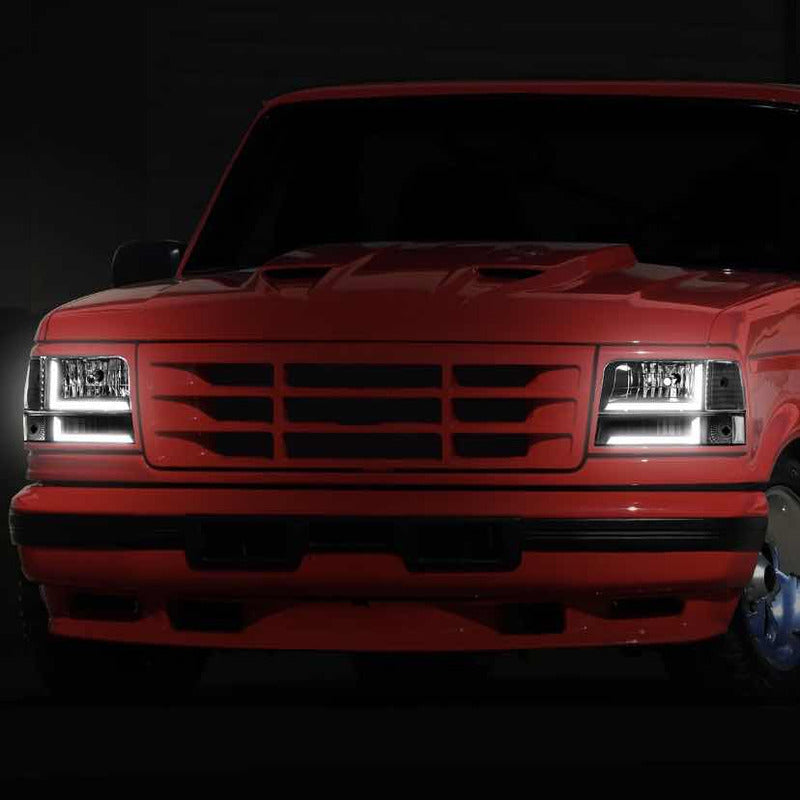 Left LED Headlight Ford F-150 Wolf Bronco Without Quarter 1992 to 1996