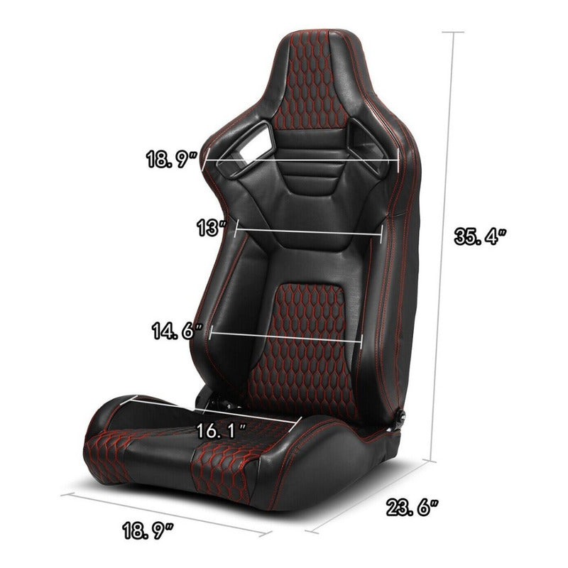Universal Reclining Racing Seats with Adjustment Slider