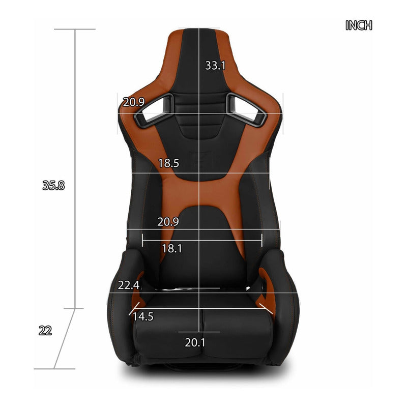 Universal Reclining Racing Seats with Adjustment Slider