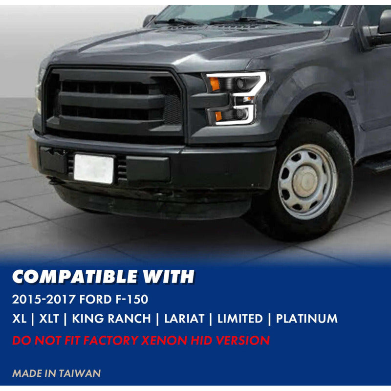 Par De Faros Ford F-150 2015 2016 2017 Fondo Negro