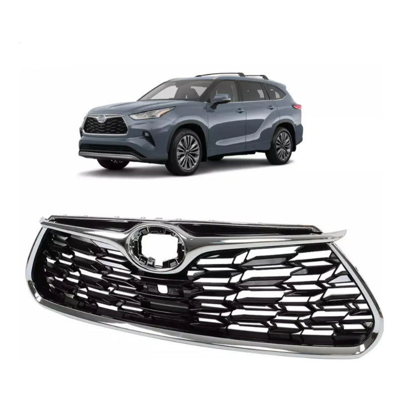 Parrilla Delantera Toyota Highlander Negro/cromo 2020 A 2022 Negro-cromado Brillante