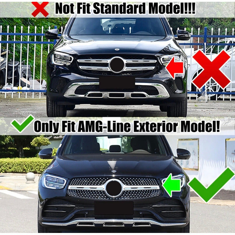 Parrilla Delantera Gt Mercedes Benz Glc X253 2020 A 2022 Negro Cromo Brillante