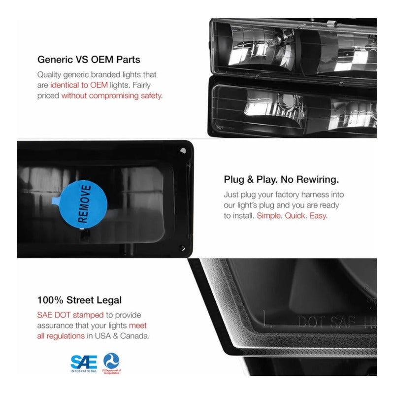 Par De Faros Y Calaveras Silverado 1500/2500 1988 1989 A 93
