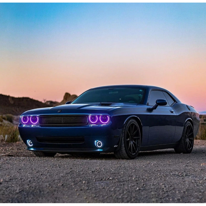 Double Beam Led Headlights Dodge Challenger 2008 2009 2010 to 2014