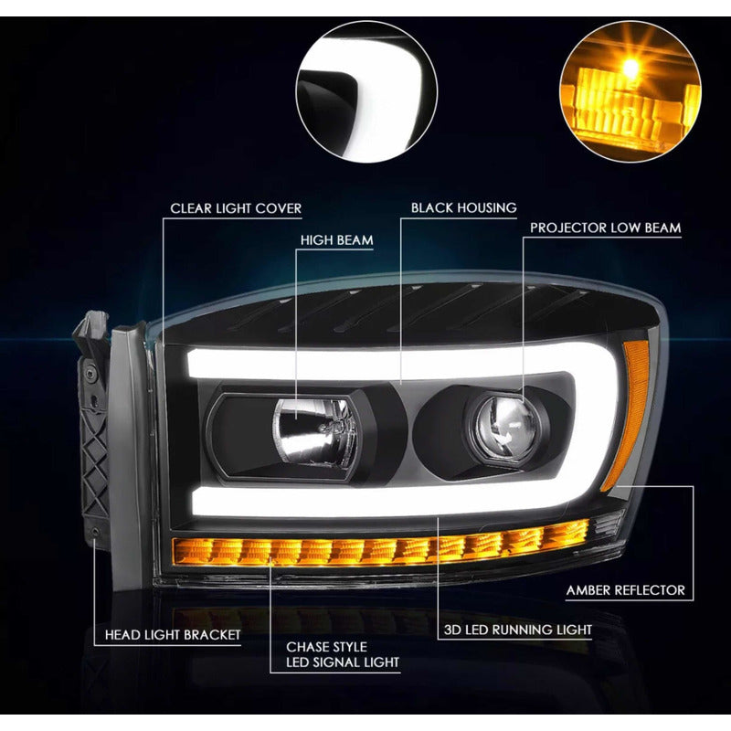 Faros Led Para Dodge Ram 2006 2007 2008 2009