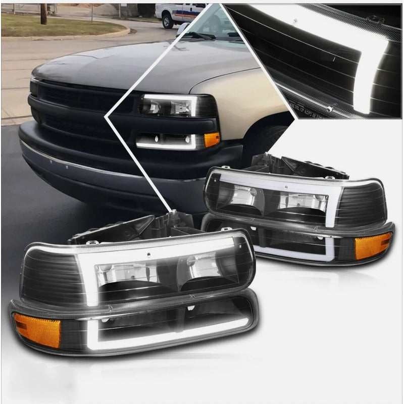 Led Drl Headlights Chevrolet Silverado Suburban 1999 to 2006