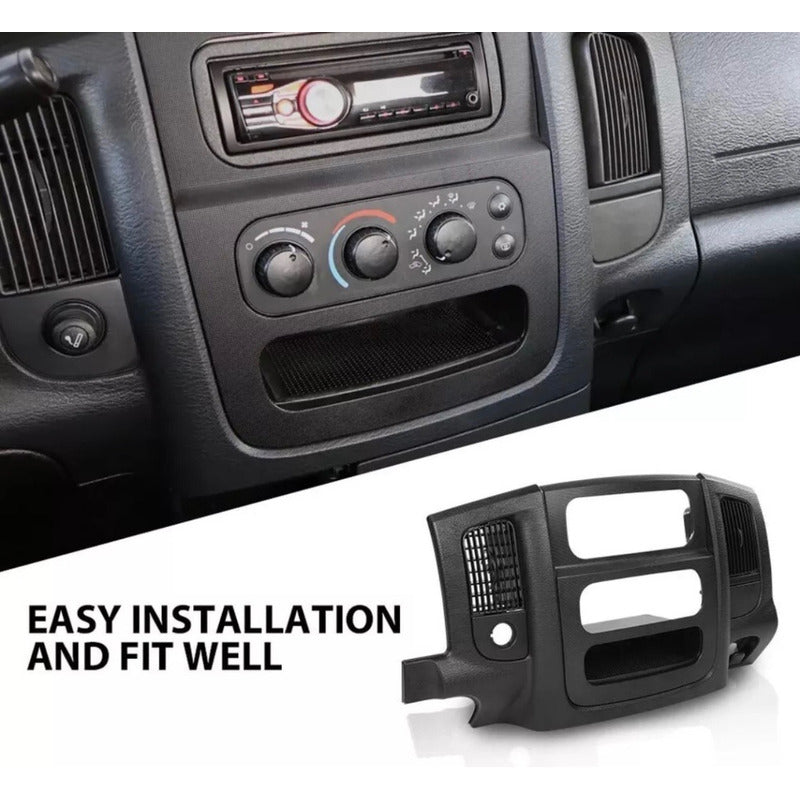 Bisel Consola Central Radio Dodge Ram Negro 2002 A 2005
