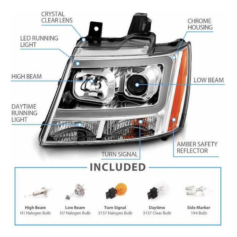 Led Headlights Chevy Suburban Tahoe 2007 2008 2009 To 2014