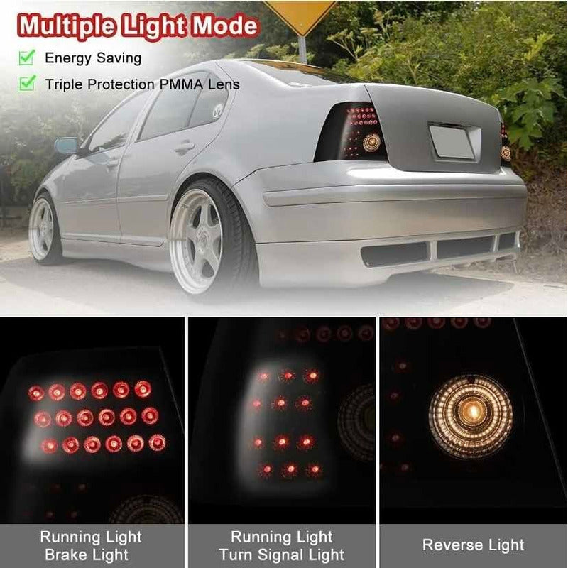 Par De Calaveras Led Volkswagen Jetta 1999 2000 2001 A 2003 Ahumado