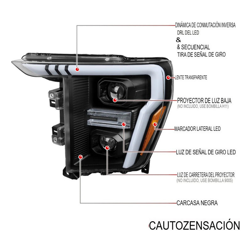 Faros Delanteros F-150 Lobo 2021 2022 2023 A 2025
