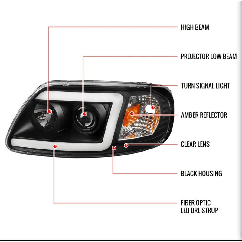 Led Headlights Ford Lobo F-150 1997 to 2004 Expedition 1997 to 2002