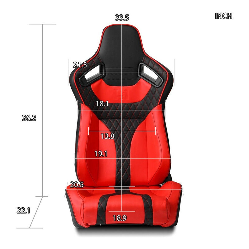 Universal Reclining Racing Seats with Adjustment Slider