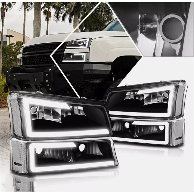 Led Drl Headlights Chevrolet Silverado Avalanche 2003 to 2007