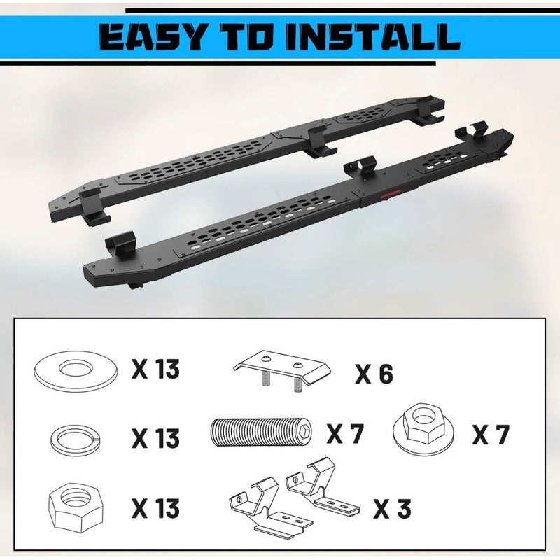 Estribos Laterales Ford Bronco 2021 2022 2023 2024 2025 Negro