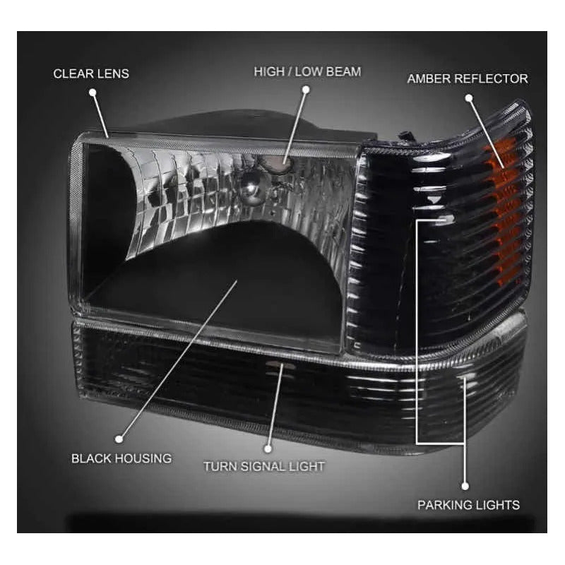 Faros Negros Para Grand Cherokee 1993 1994 1995 1996 Ambos Lados