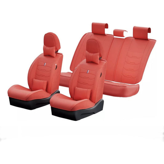 Cubre  Asientos De Cuero De Lujo Universal Con Daño Rojo