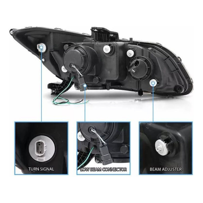 Faros Led Negros Honda Civic 2012 2013 2014 2015