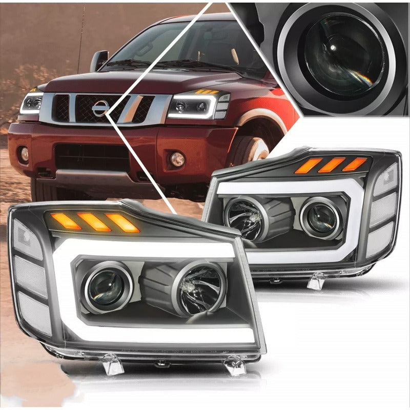 Faros Led Drl Para Nissan Titan Armada 2004 2005 2006 A 2015