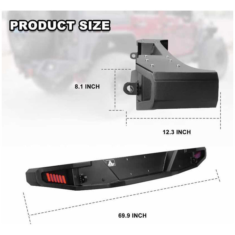 Rear LED Bumper for Jeep Wrangler JK 2007 to 2018