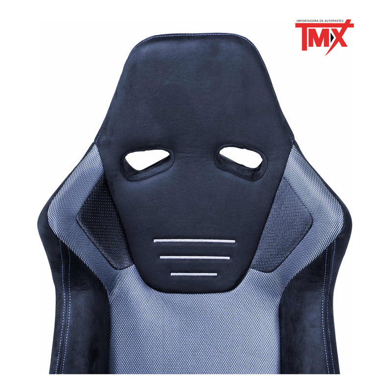 Pair of Universal Blue Fabric Racing Style Seats