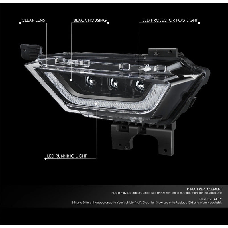 Faros Antiniebla F-150 Lobo Negro 2021 2022 2023 Trasparente