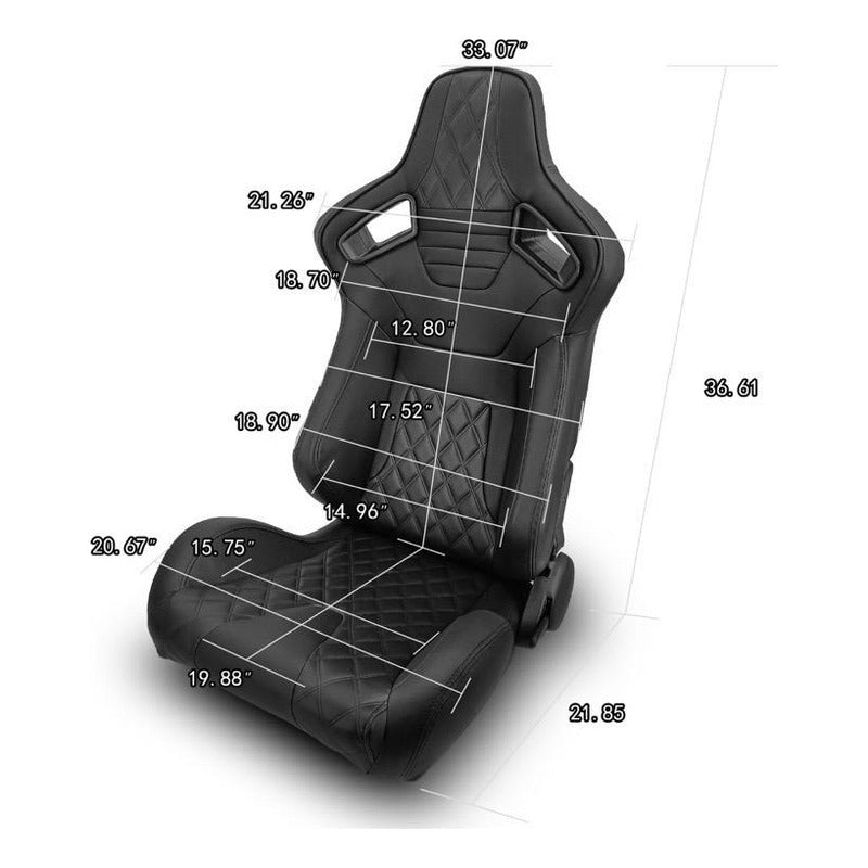 Universal Reclining Racing Seats with Adjustment Slider