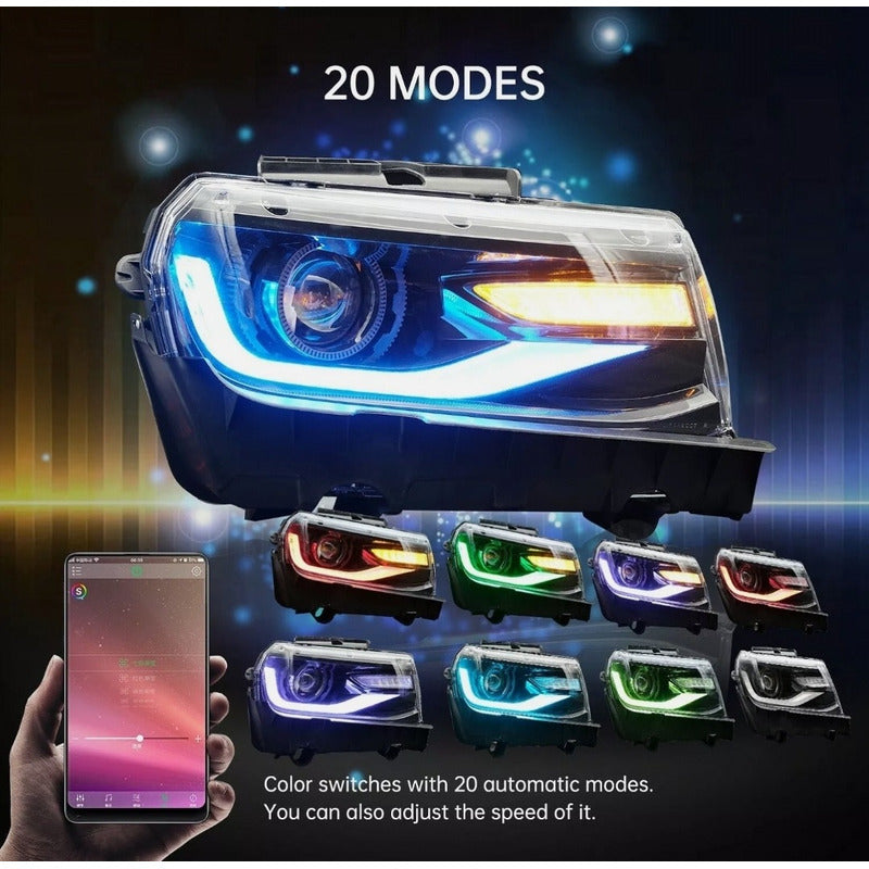 Led Headlights Sequential DRL Chevrolet Camaro 2014 2015