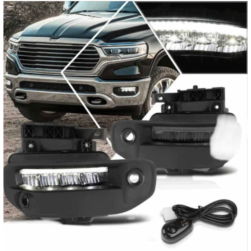 Dodge Ram 1500 2019 to 2022 Smoked LED Fog Lights