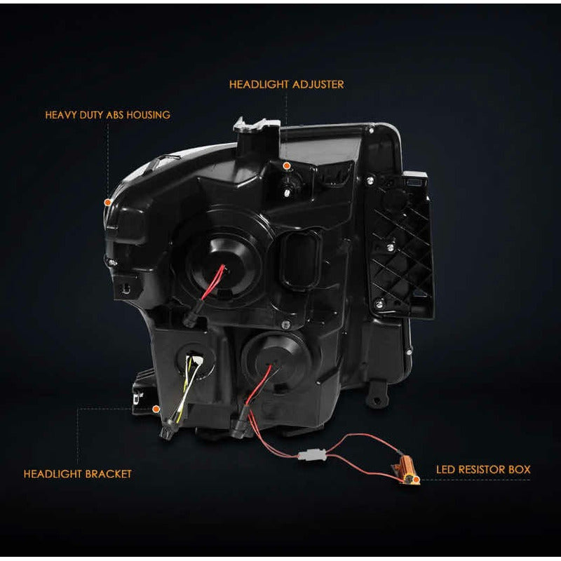 Par De Faros Nissan Titan Led Negro Ámbar 2016 2017 A 2022 Izquierdo