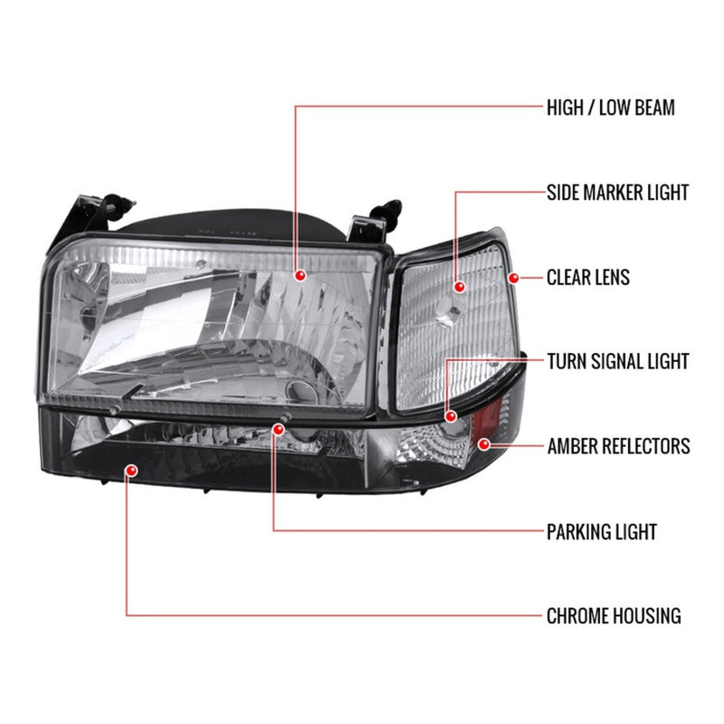 Ford F-150 Bronco headlights 1992 to 1996