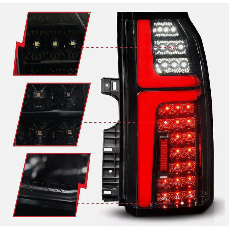 Calaveras Led Negras Chevy Suburban Tahoe 2015 A 2020 Ambos Lados Transparente