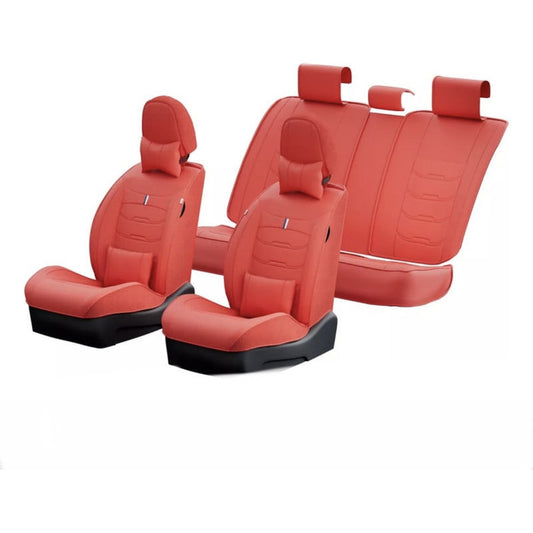 Cubre Asientos De Cuero De Lujo Universal Con Daño Rojo