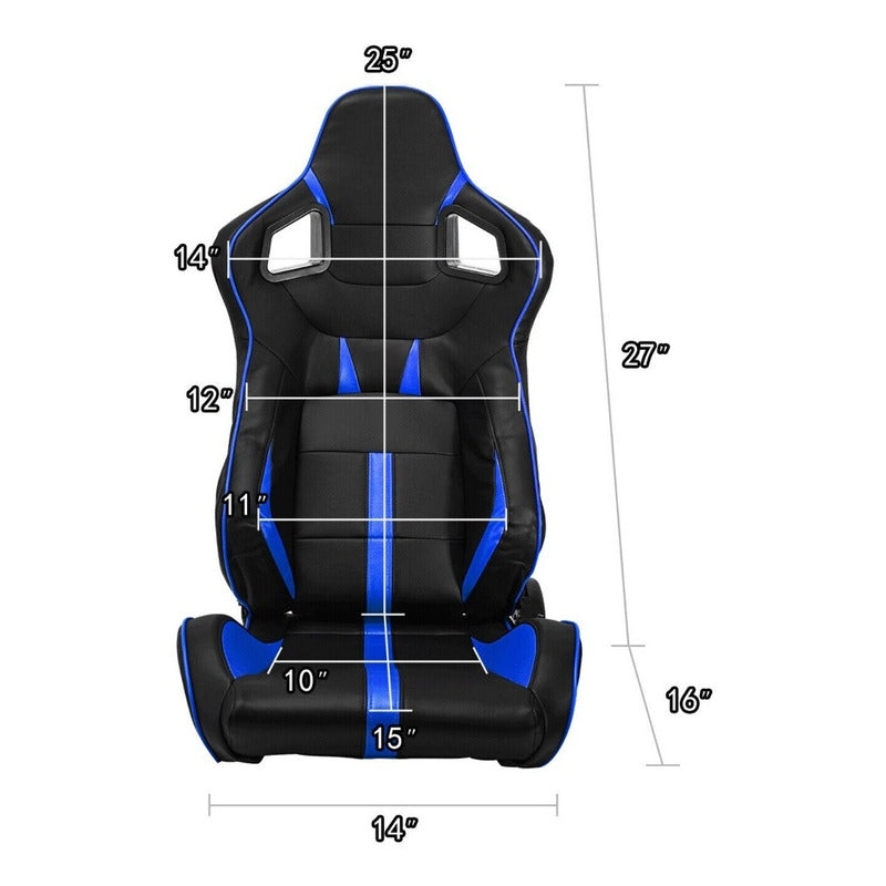 Universal Reclining Racing Seats with Adjustment Slider