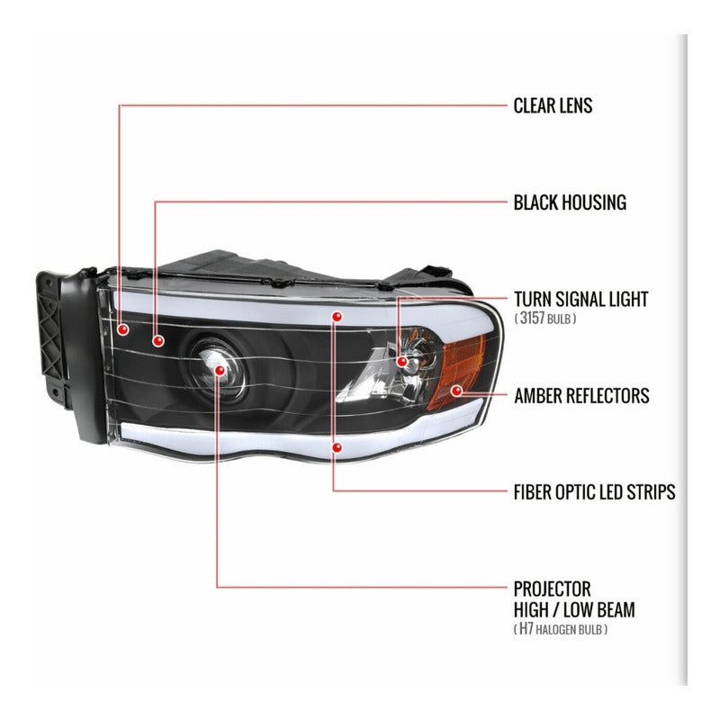 Faros Led Dodge Ram 1500 2002 2003 2004 2005