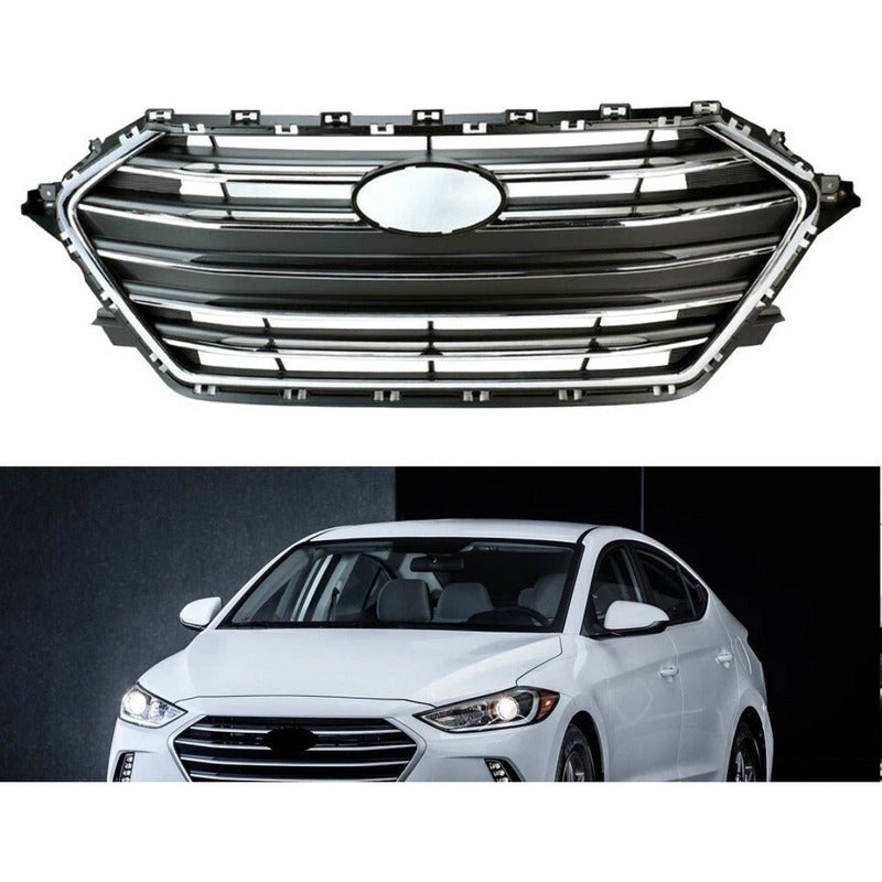 Parrilla Delantera Hyundai Elantra 2017 2018 Cromado/negro Brillante