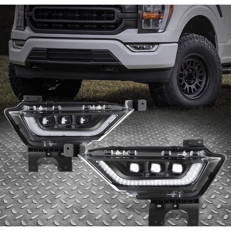 Faros Antiniebla F-150 Lobo Negro 2021 2022 2023 Trasparente