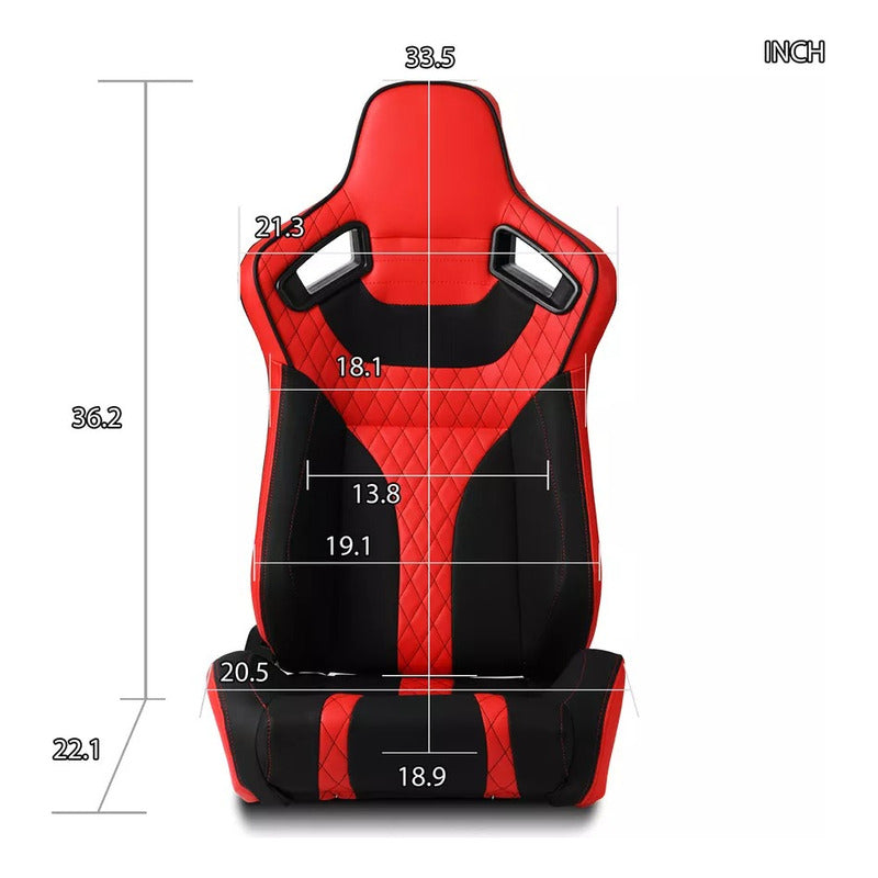 Universal Reclining Racing Seats with Adjustment Slider