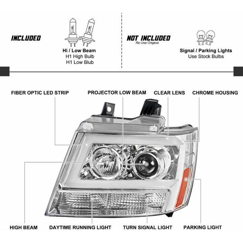 Led Headlights Chevrolet Avalanche Tahoe Suburban 2007 to 2014