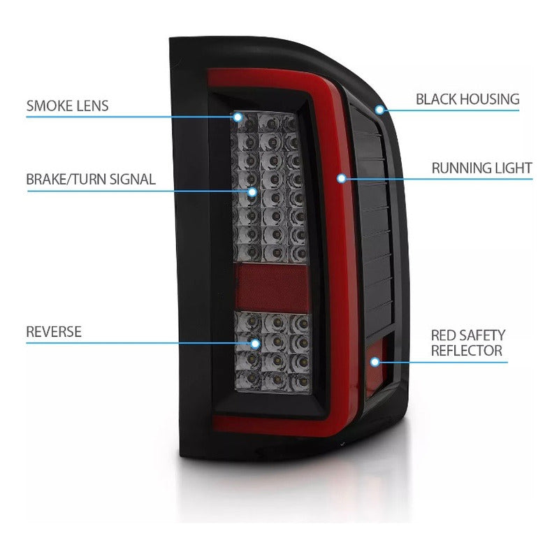Calavera Led Silverado 1500 2500 3500 2007 2008 A 2014 Rojo