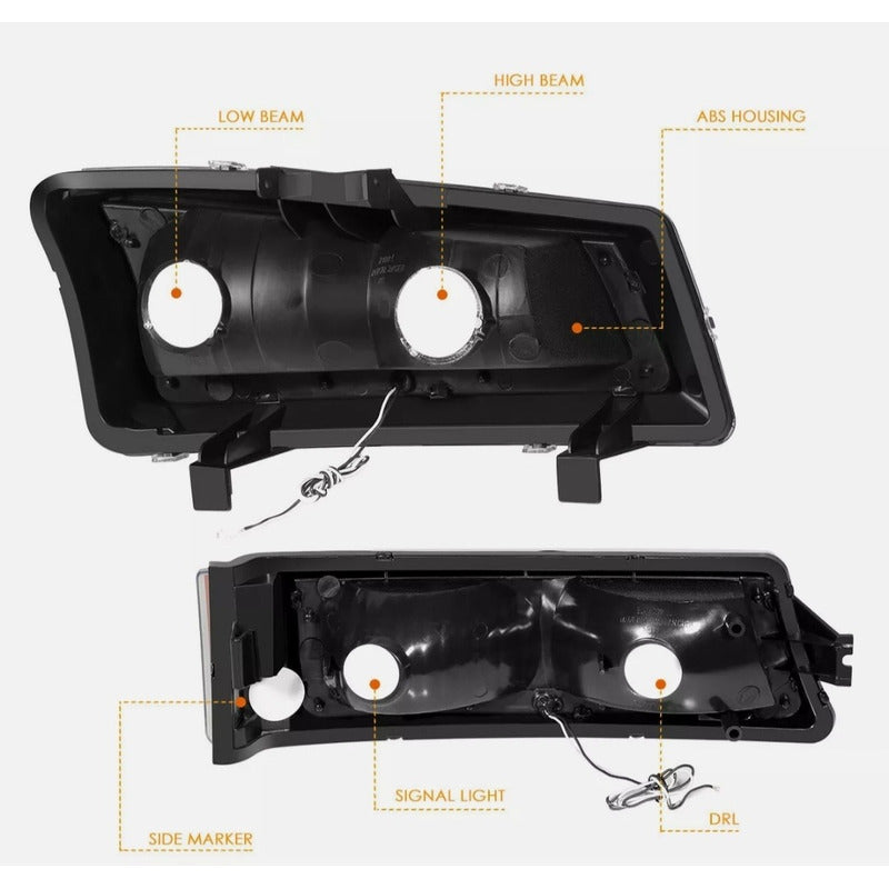 Led Drl Headlights Chevrolet Silverado Avalanche 2003 to 2007