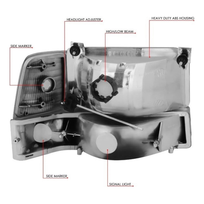 Faros F-150 F-250 Bronco Con Daño 1992 1993 1994 A 1996 Ambos Lados