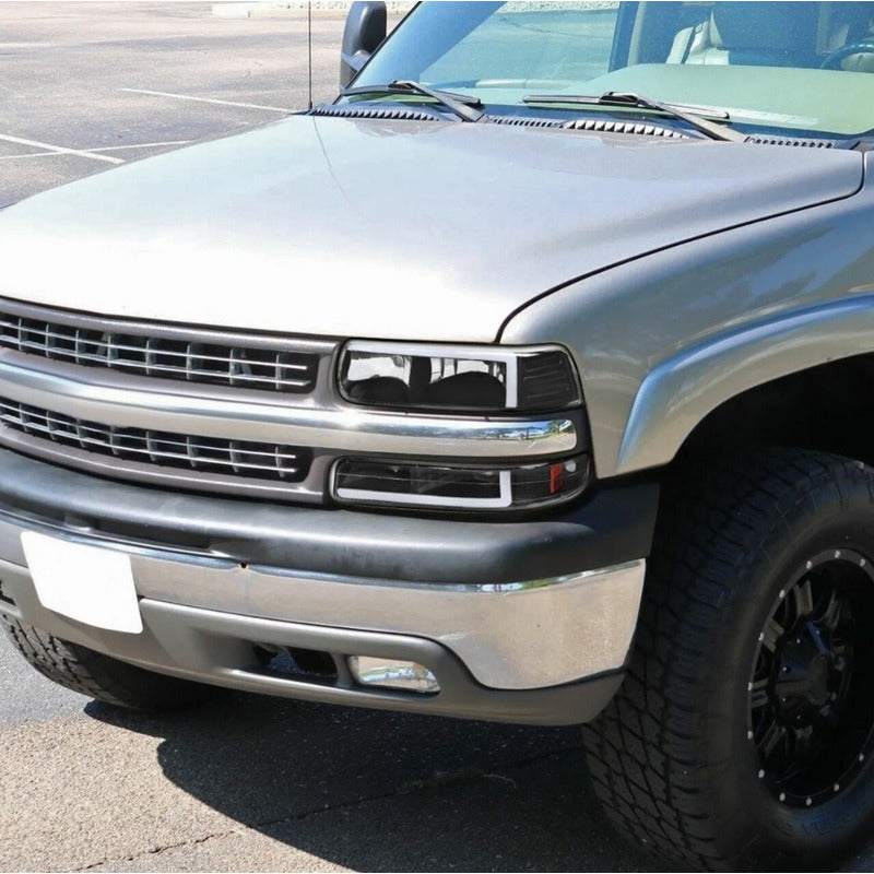 Par De Faros Led Chevrolet Silverado 1500 1999 2000 A 2002 Derecho
