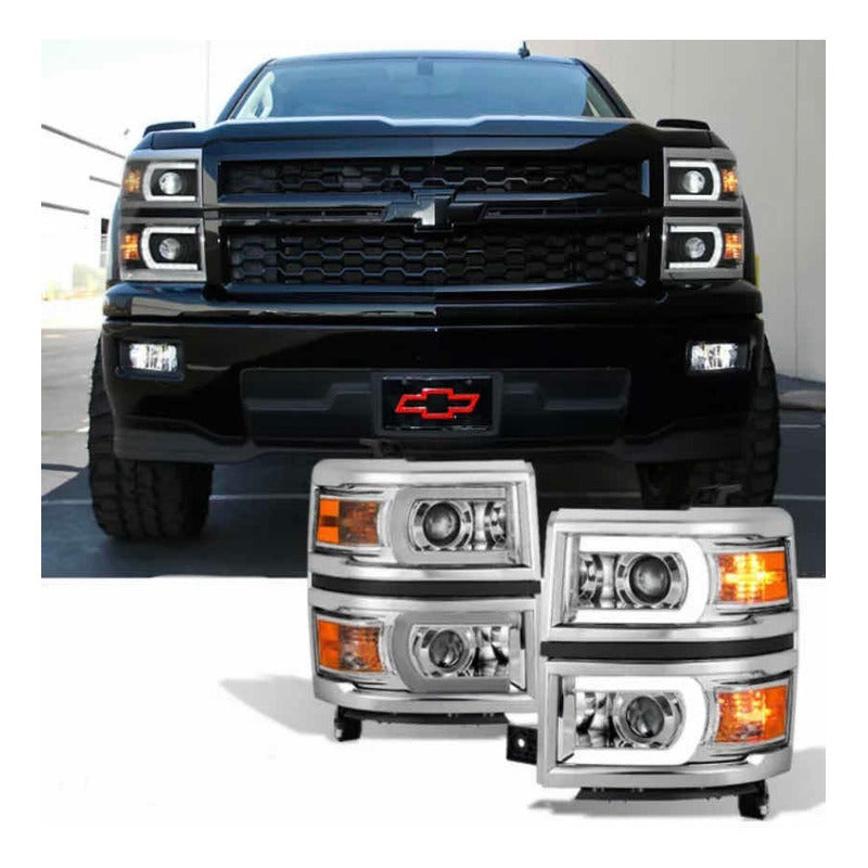 Par De Faros Led Chev Silverado 1500 2014 2015