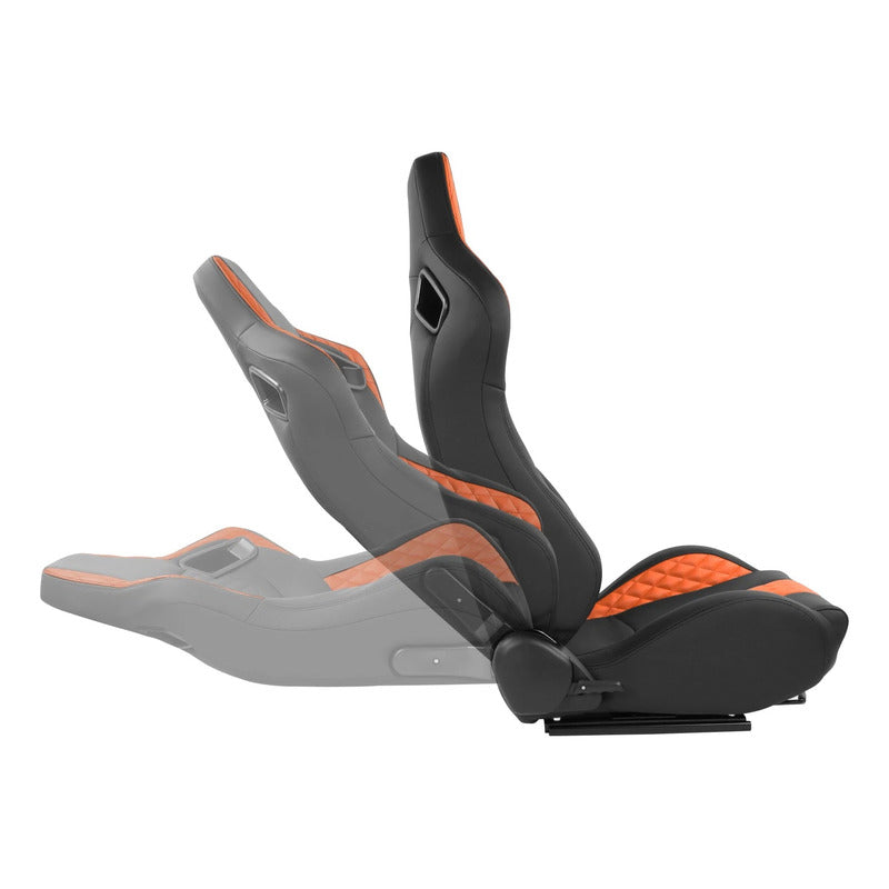 Asientos De Carreras Reclinables Vocho Rzr Tubular Naranja