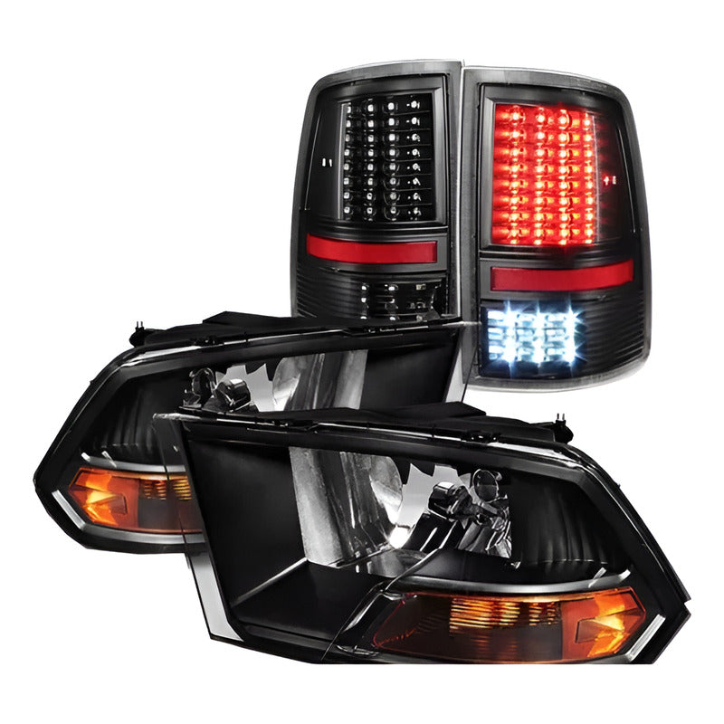 Combo Faros Y Calaveras Dodge Ram 1500 2500 3500 2009-2018 Ambos Lados
