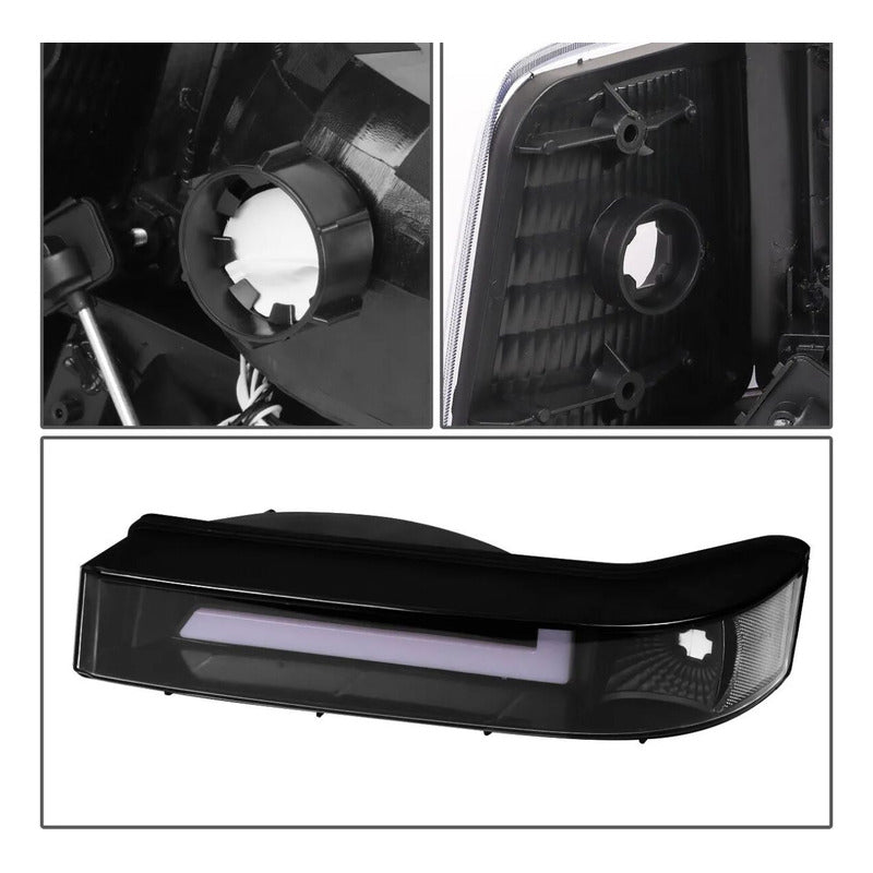Led Drl Headlights Ford F-150 F-250 F-350 Bronco 1992 to 1996