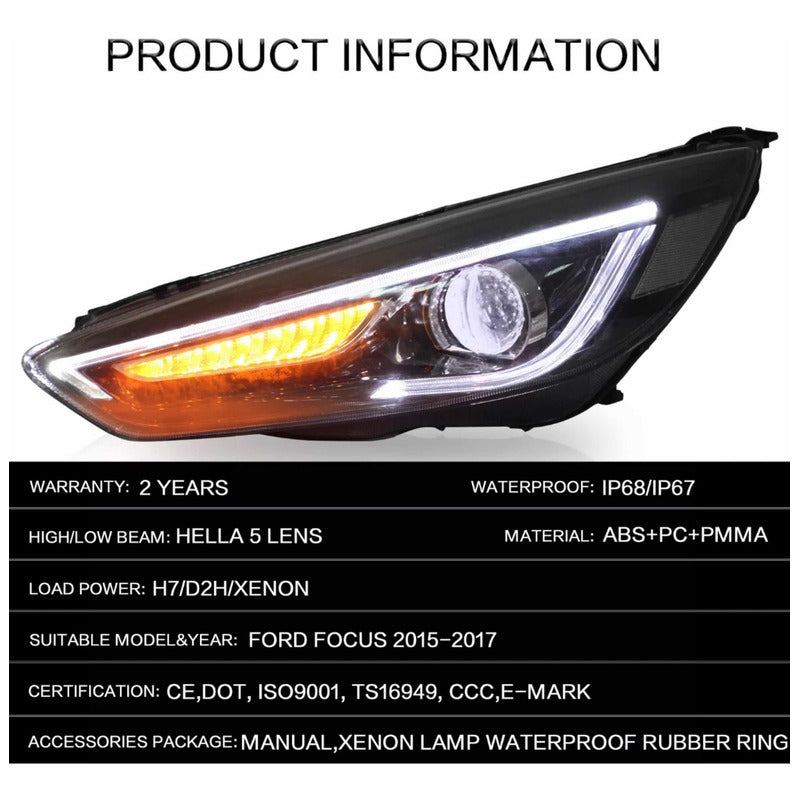 Ford Focus Led Headlights 2015 to 2018
