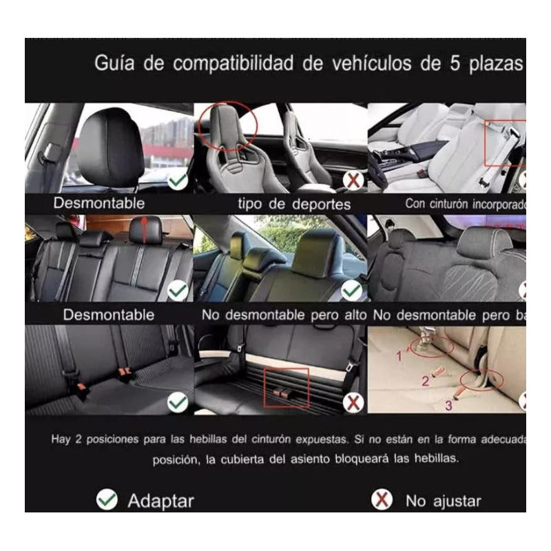 Cubre Asientos Delanteros Y Traseros De Cuero Lujo Universal